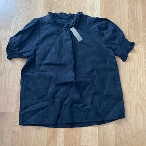 Black J. Crew linen blouse